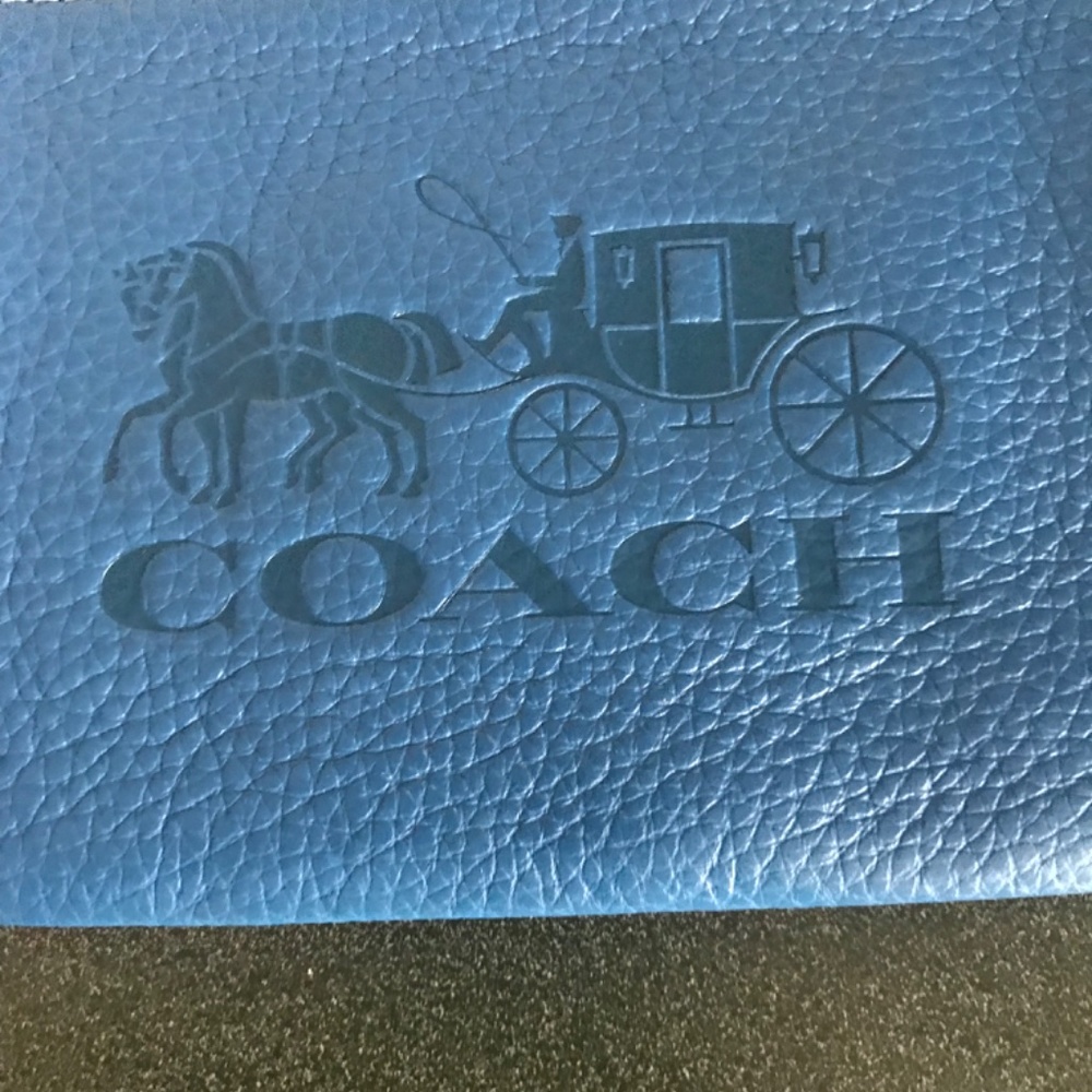 Coach Blue Leather Wristlet Mini Pouch - Picture 3 of 15